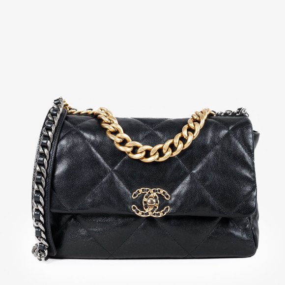 Chanel 19 Black Large - Picture 1 of 14